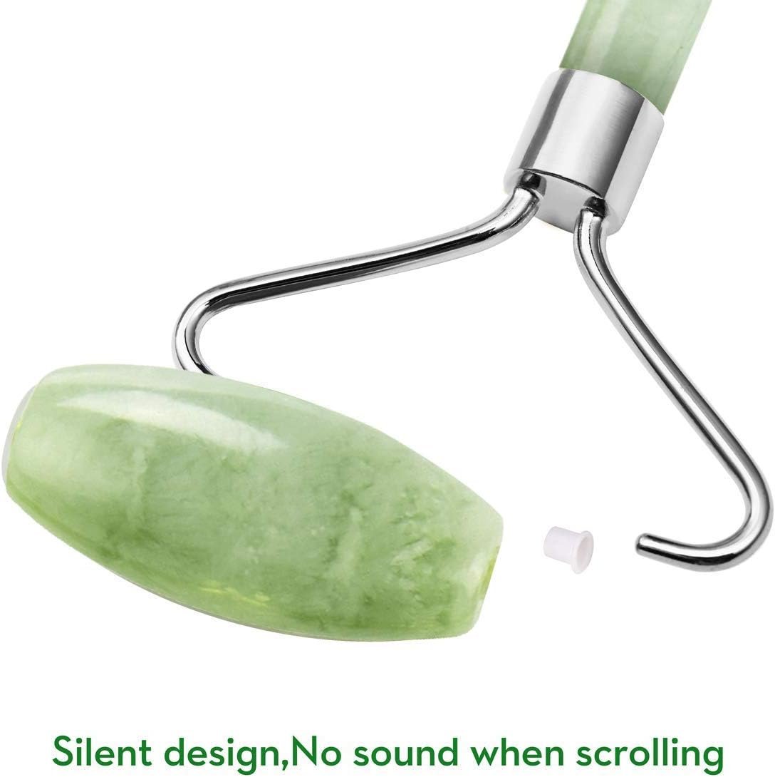 kimkoo Jade Roller and Gua Sha for Face-3 in 1 Kit with Facial Massager Tool,100% Real Natural Jade Stone Anti Aging,Face Beauty Set for Eye Anti-Wrinkle - Image 3