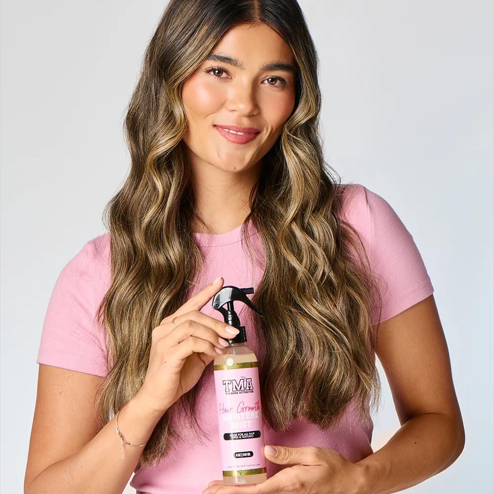 The Mane Attraction Hair Growth Moisture Mist for All Hair Types, 8 Fl Oz | Lightweight Daily Spray for Thicker & Longer Hair, Infused with Aloe Vera Juice, Sweet Almond Oil & Honey - Image 4