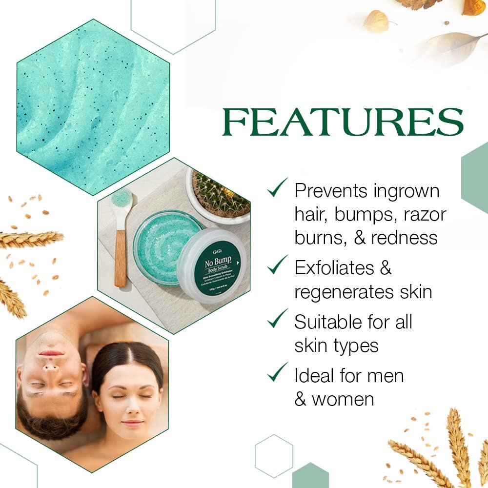GiGi No Bump Body Scrub - Exfoliating Scrub for Ingrown Hair & Razor Bumps, Pre & Post-Waxing Treatment, Smooths Skin & Prevents Irritation, 6 oz, 1 Pack - Image 4