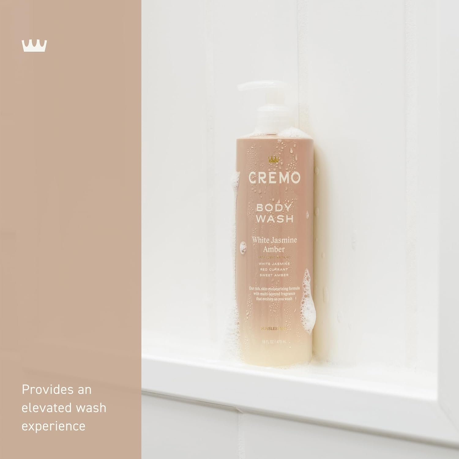 Cremo White Jasmine Amber Skin Moisturizing Body Wash for Women, Notes of White Jasmine, Red Currant, and Sweet Amber, 16 Fl Oz - Image 3