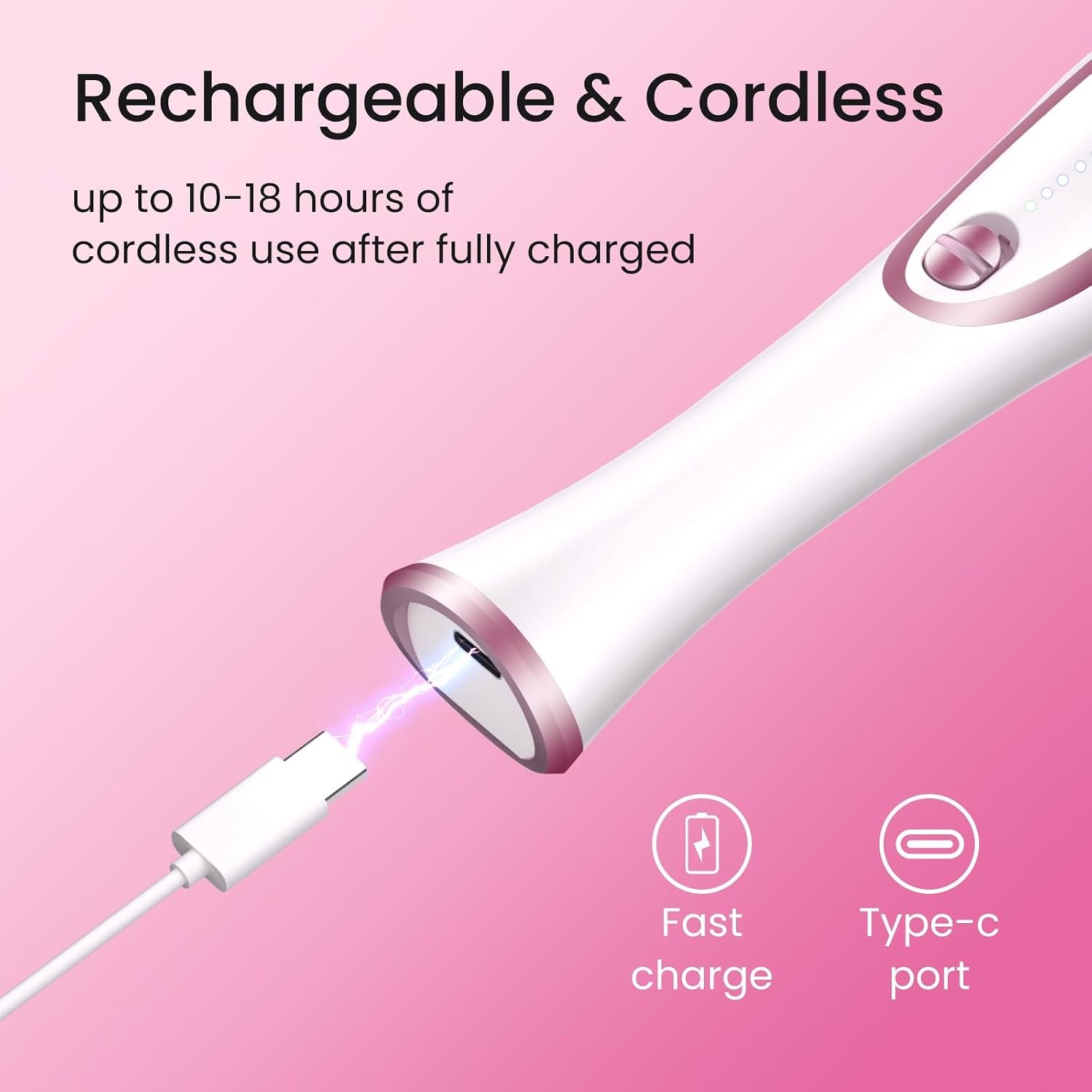 36-Piece Professional Manicure Pedicure Kit-Cordless Electric Nail File Kit,20000RPM, 11Pcs Bits,4 Speed,Rechargeable Pedicure Tool for Feet,Hand Foot Care Nail Drill Tool for Nail Grind Trim Polish - Image 6