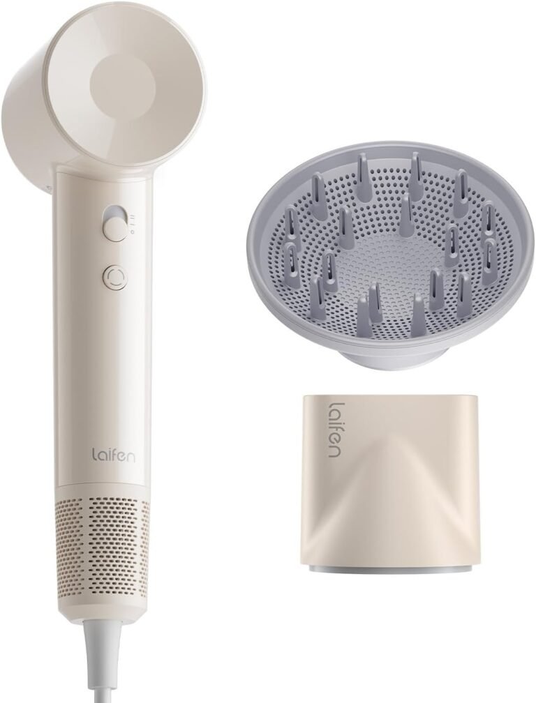 Laifen SE Lite High-Speed Ionic Hair Dryer with Diffuser, Milktea | Thermo-Control, 150M Negative Ions for Frizz Control, Lightweight, Perfect for Sleek Styling & Daily Use, Gifts for Women