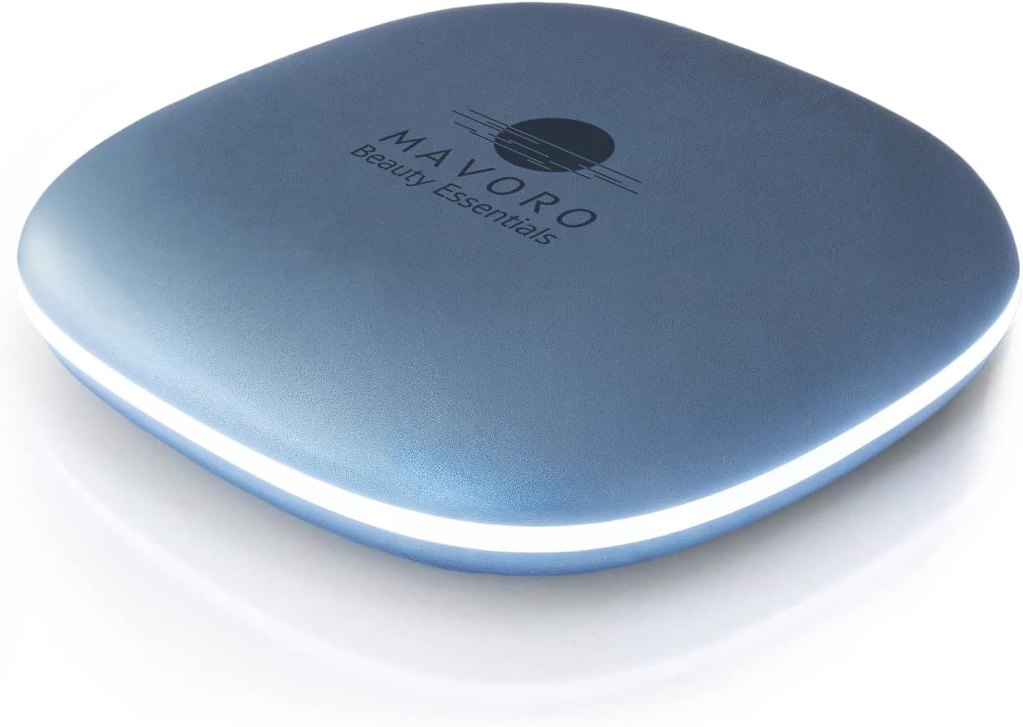 Mavoro LED Compact Makeup Mirror | 1x/10x | USB-C Charging | Arctic Sky | Touch Sensor, Dimmable 3-Mode Lighting, Natural-Looking LED Light, Plush Pouch, Compact for Travel, Purses & Handbags