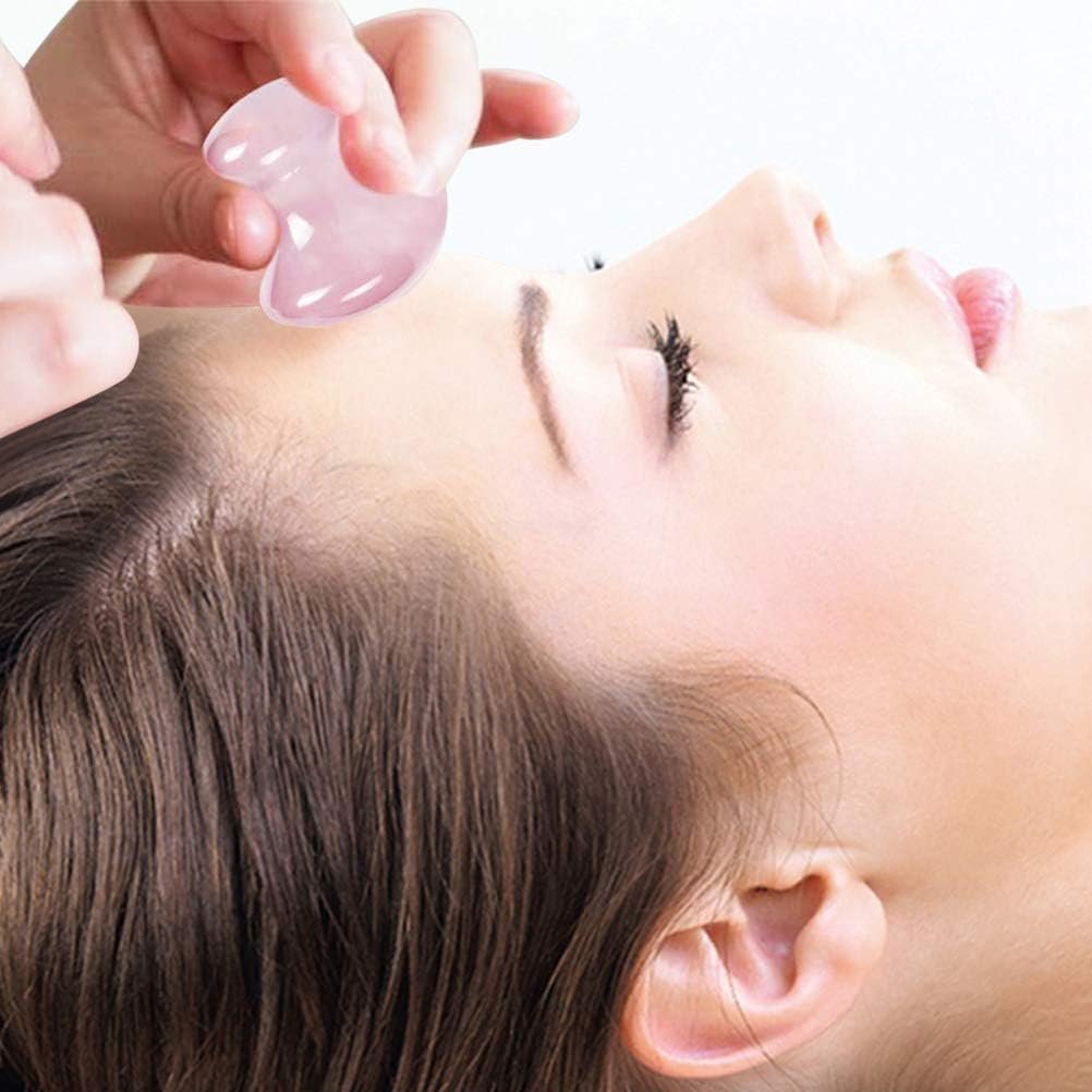 2pieces Gua Sha Tool,Gua Sha Scraping Massage Tool,Crystal Chakra Healing Stone,Mushroom Shape Guasha Facial Massage Stone for Eye Face Neck Skin Body Beauty Spa Relaxing Set(Rose Quartz) - Image 4
