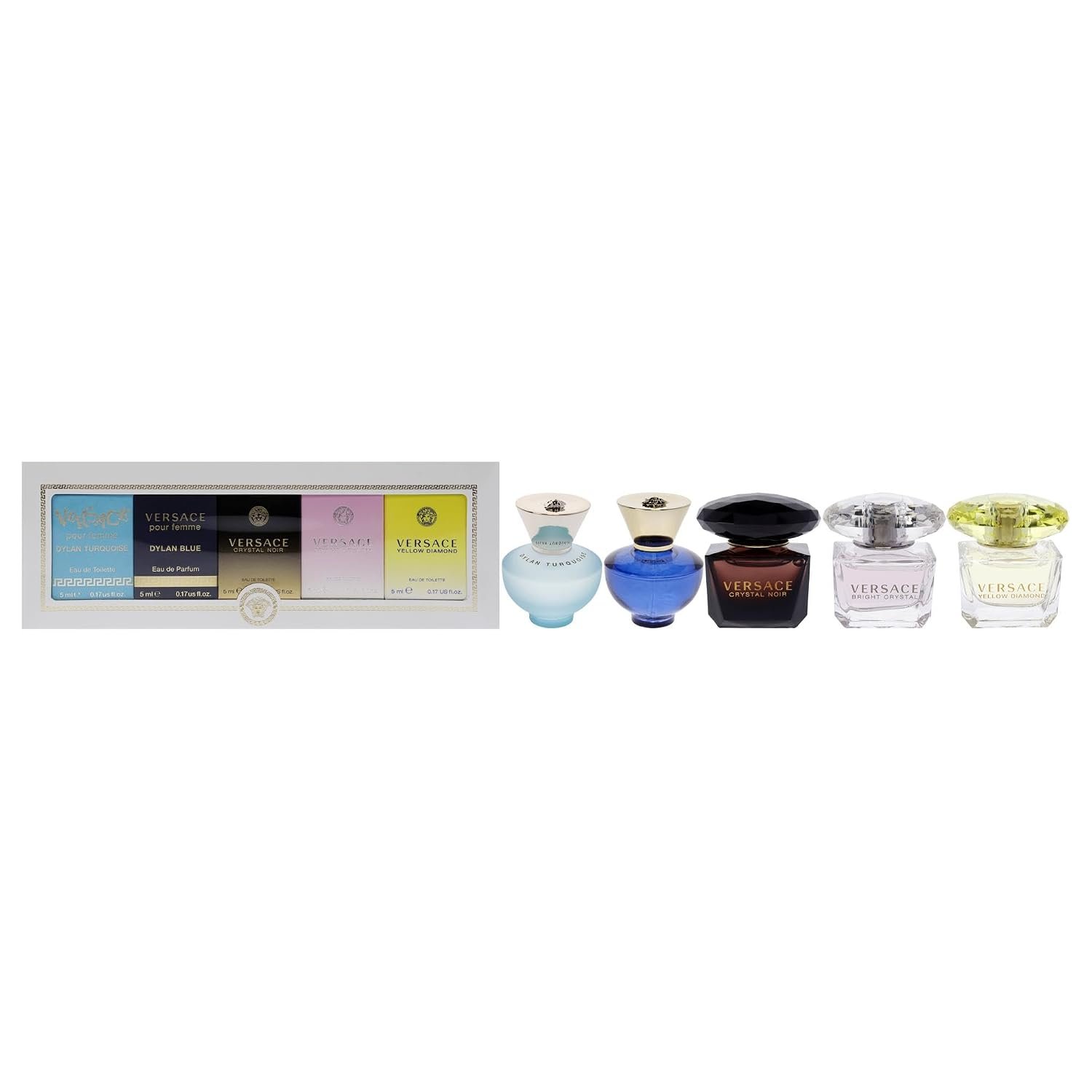 Versace Perfume Collection - Dylan Turquoise, Dylan Blue, Crystal Noir & More 5 Piece Set for Women