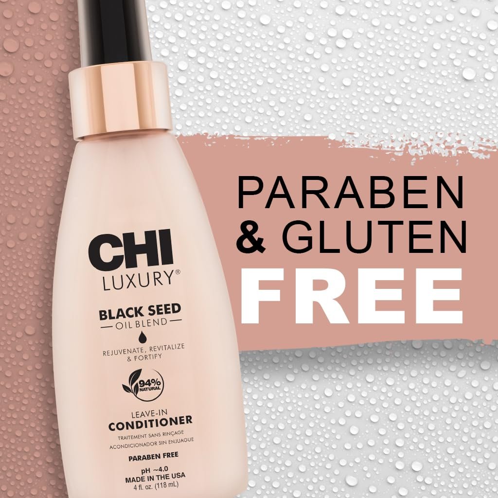 CHI Luxury Black Seed Oil Leave-In Conditioner, Moisturizing Treatment To Strengthen Hair, Thermal Protectant, Sulfate, Paraben & Gluten-Free, 4 Oz - Image 5