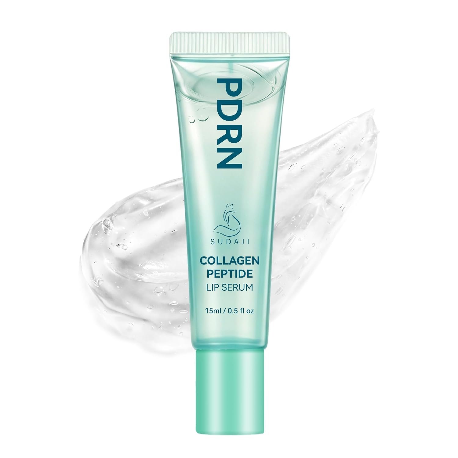 PDRN Lip Serum 0.5 fl.oz, Collagen Peptide Gloss Lip Balm for Hydrates | Salmon PDRN, Softens & Plumps Lines, Barrier Support, Flake Smoothing, Glazed Jelly& Non-Sticky, Day & Night Mask