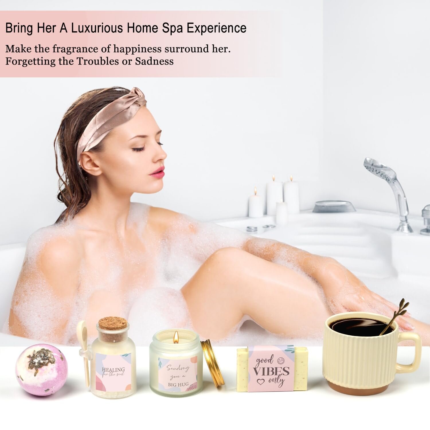 Pink Birthday Care Package for Women Teen Girls, Get Well Gifts for Woman | Get Well Soon Spa Gift Baskets for Women, Womens Relaxation Self Care Thinking of You Gifts Box for Mom Sister Friends Her - Image 5