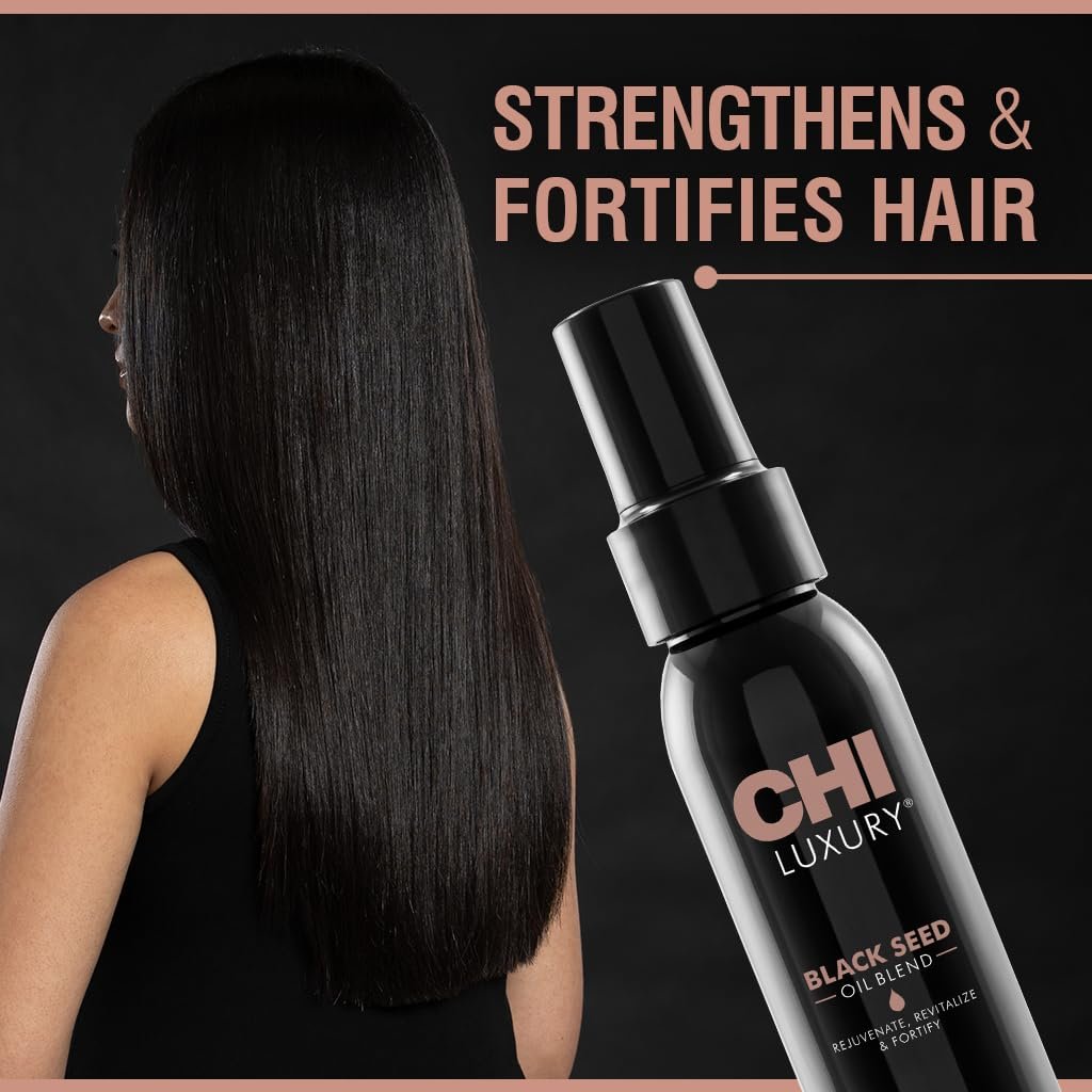 CHI Luxury Black Seed Oil Blend Dry Oil, Revitalizing & Nourishing Hair Oil, Creates Smooth & Shiny Hair, Sulfate, Paraben, & Cruelty-Free, 3 Oz - Image 4
