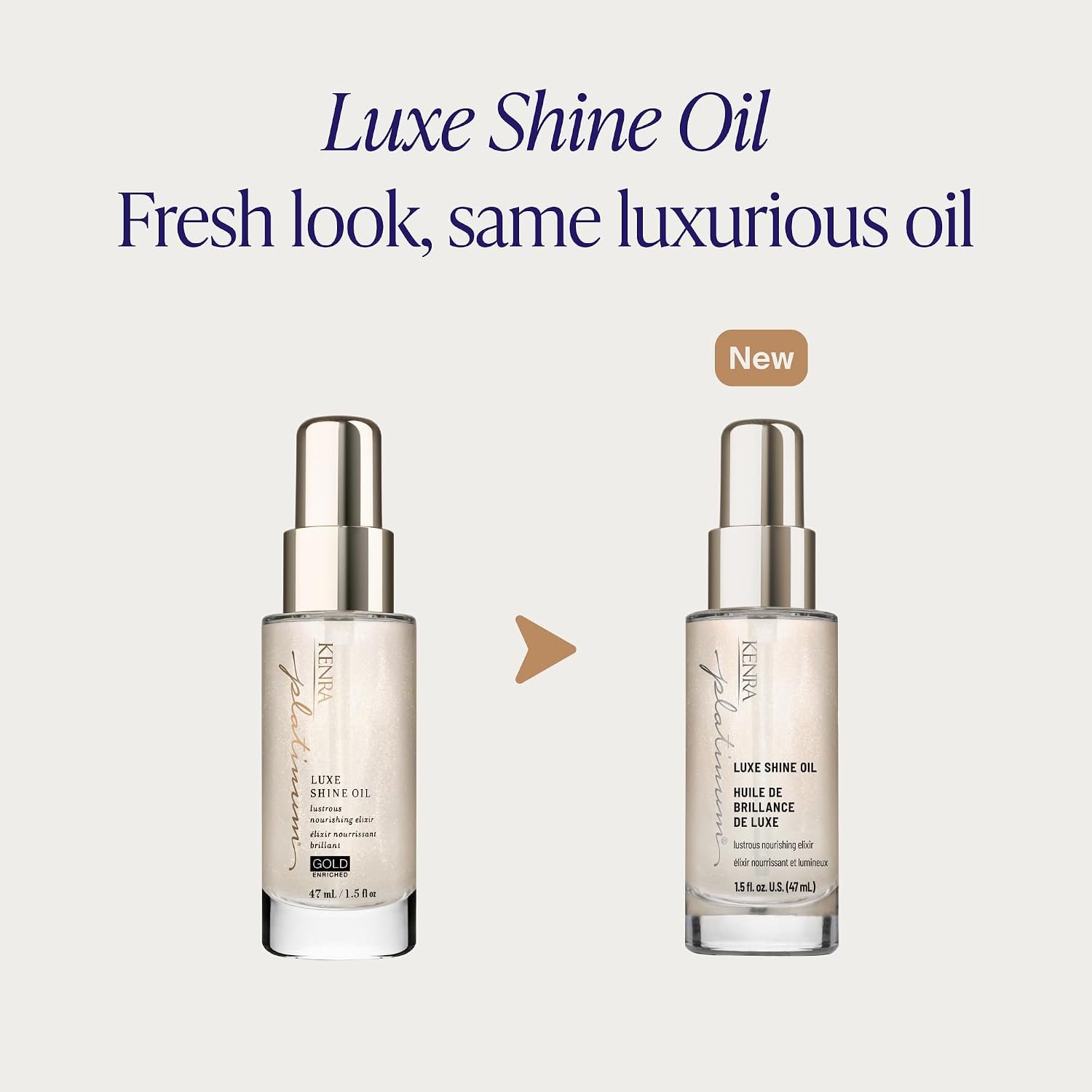 Kenra Professional Platinum Luxe Shine Oil | Gold Enriched Nourishing Elixir |Enhances Shine & Manageability | Thermal Protection Up To 450F | Medium To Coarse Hair - Image 4