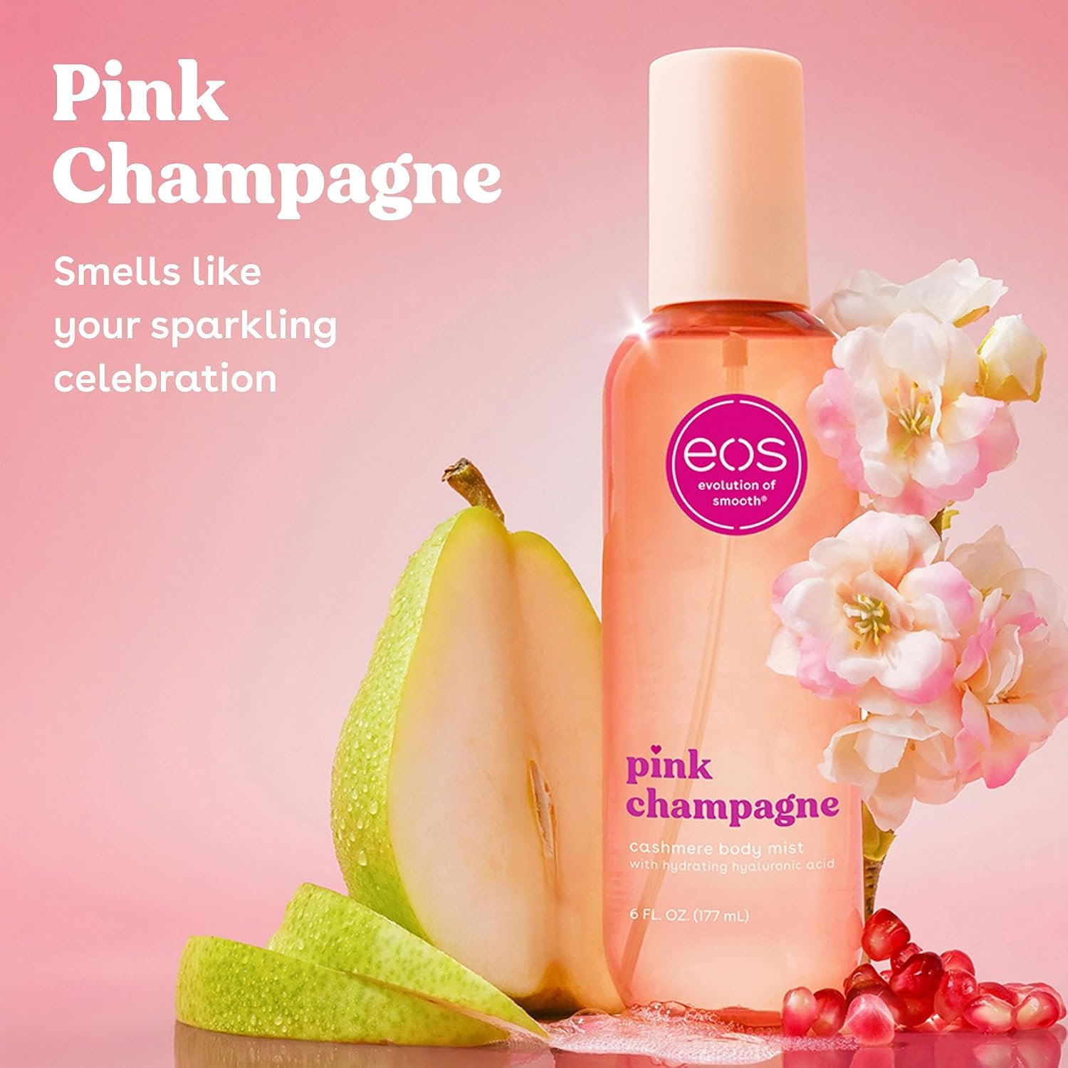 eos Cashmere Body Mist- Pink Champagne, Body Spray for Women, 6 fl oz - Image 2