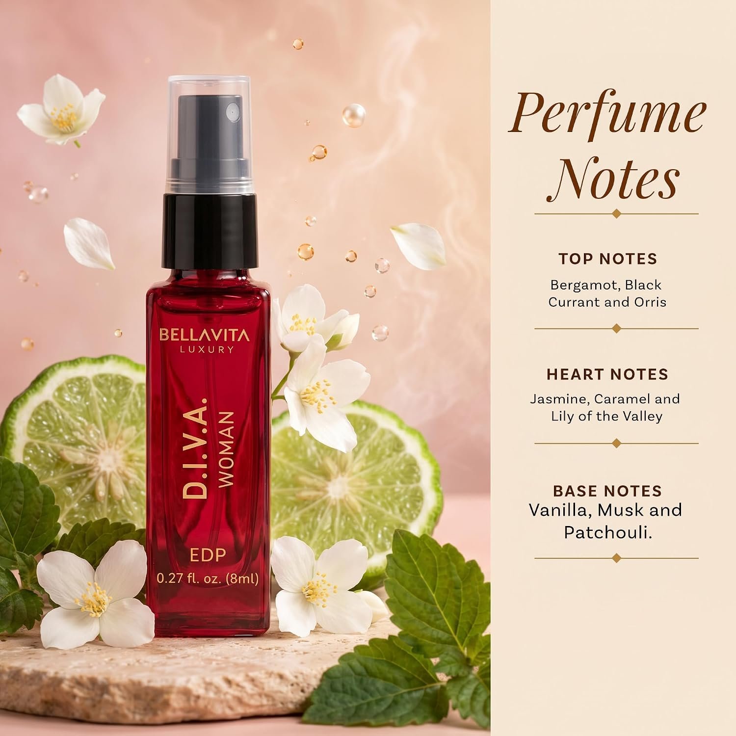 Bellavita Luxury Women's Perfume Discovery Gift Set with Date, Glam, Diva, Rose, Hot Mess, White Oud, and Senorita | 7 X 8ml | Floral, Fresh, Fruity Scent Profile - Image 6