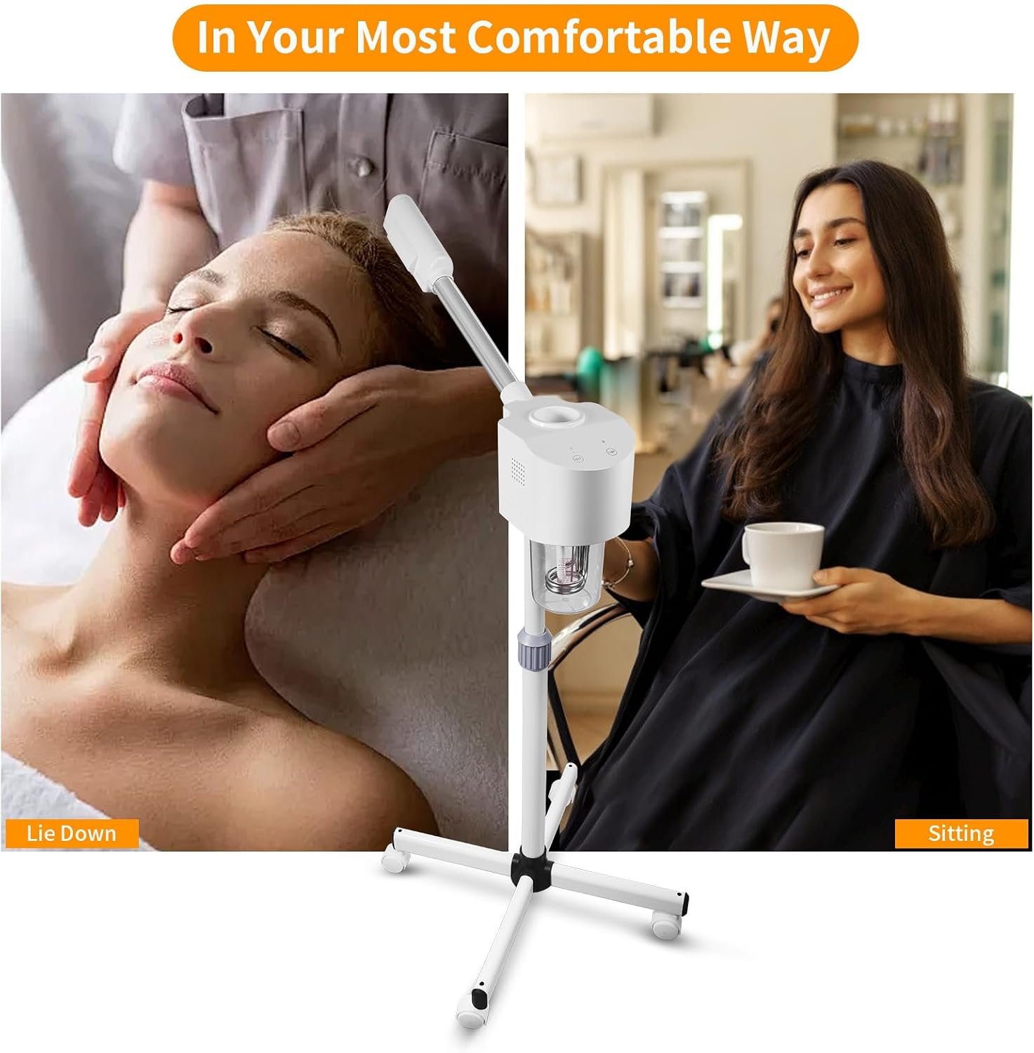 Professional Facial Steamer, Hot Mist Spray, Vaporizador Facial Steamer for Esthetician, Height Adjustable, SPA at Home, White - Image 7