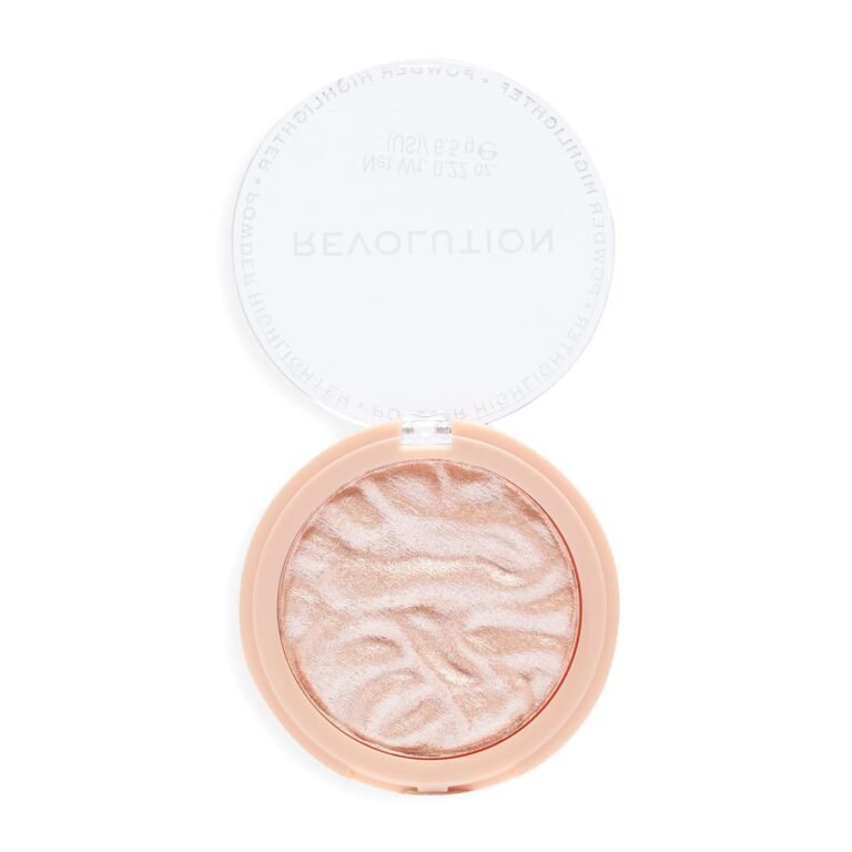 Revolution Reloaded Pressed Powder Highlighter, Dare to Divulge | Intensely Pigmented for a High-Impact Glowy Finish, Vegan & Cruelty-Free, 0.22 oz
