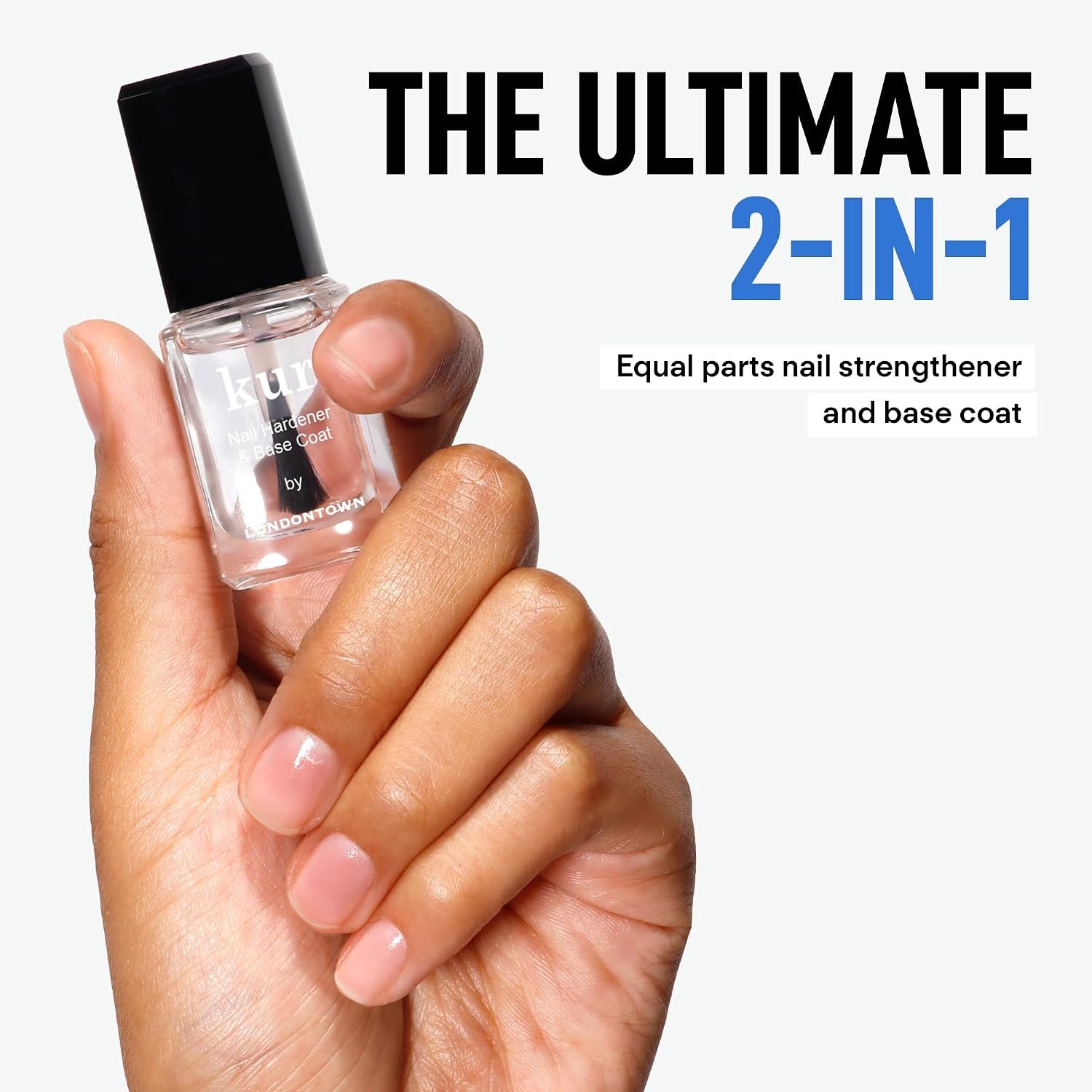 LONDONTOWN kur Nail Hardener & Base Coat Nail Polish | 2-in-1 Strengthening Treatment for Weak, Brittle Nails, Biotin-Infused Anti-Breakage Nail Strengthener - Image 4