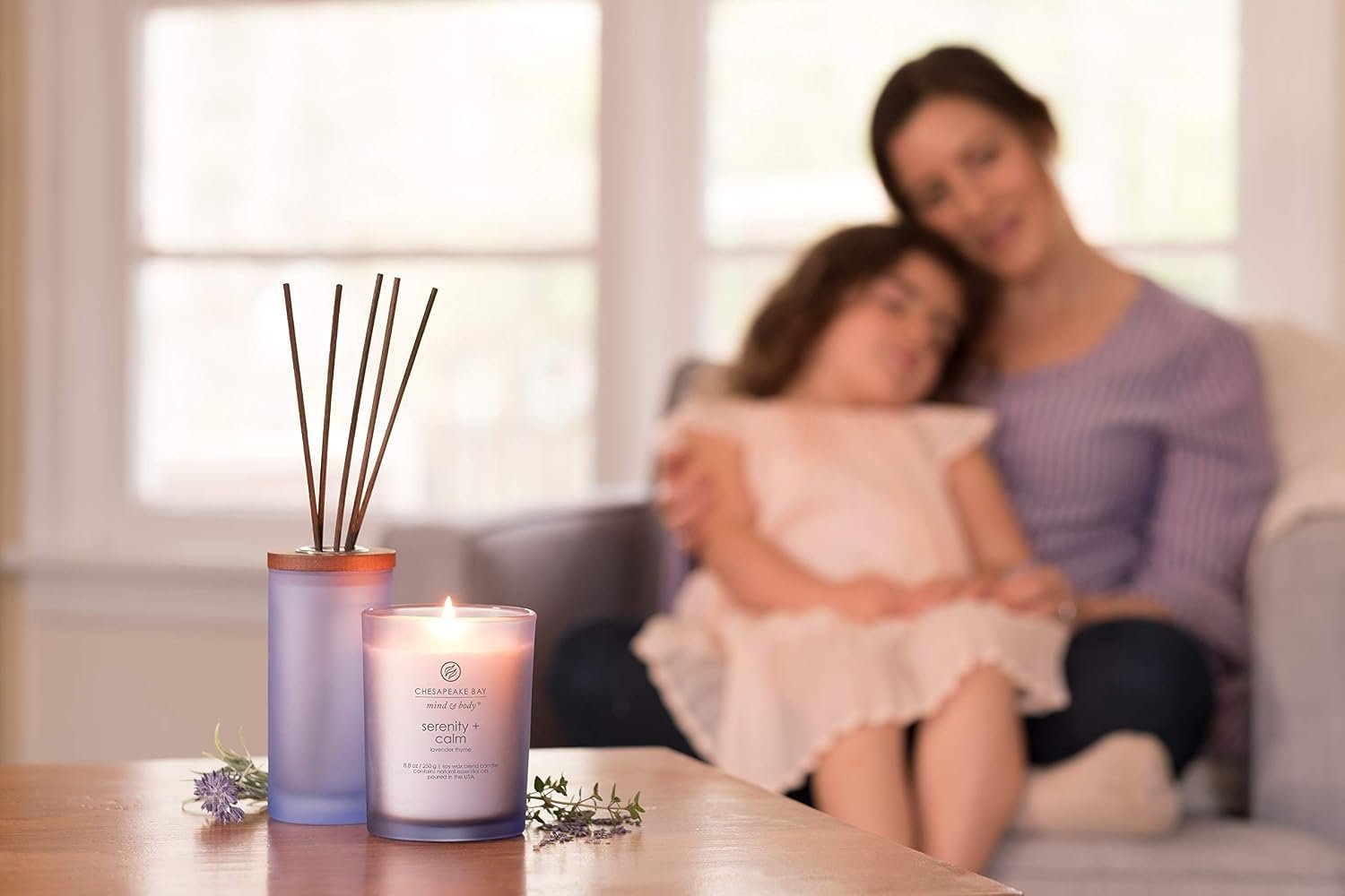 Chesapeake Bay Candle Scented Candle Serenity + Calm (Lavender Thyme) Coffee Table Home Décor - Image 2