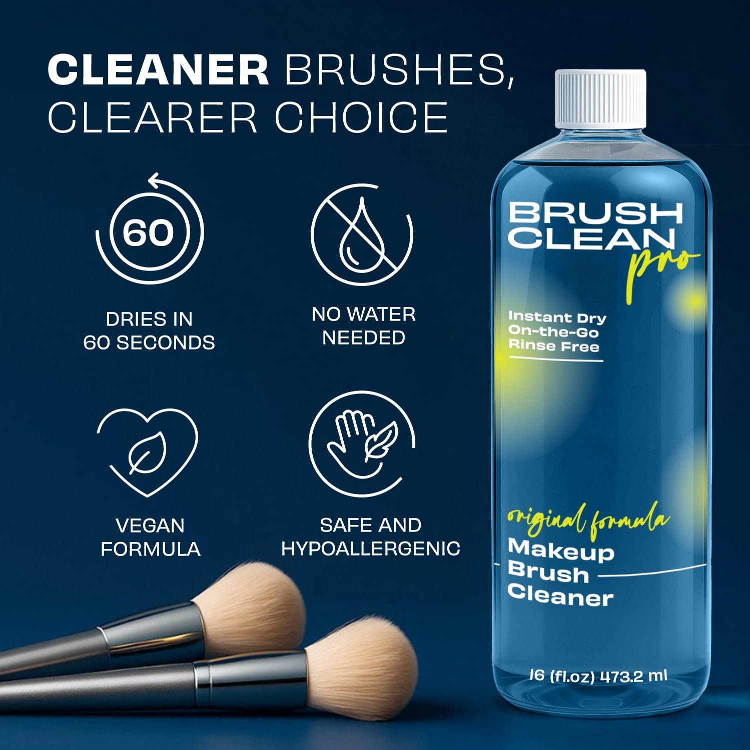 Original Vanilla Makeup Brush Cleaner - Professional Cleanser for Makeup Brushes - Quick-Drying, Rinse-Free Formula - Removes Stubborn Waterproof Make Up, 16 oz - Image 3