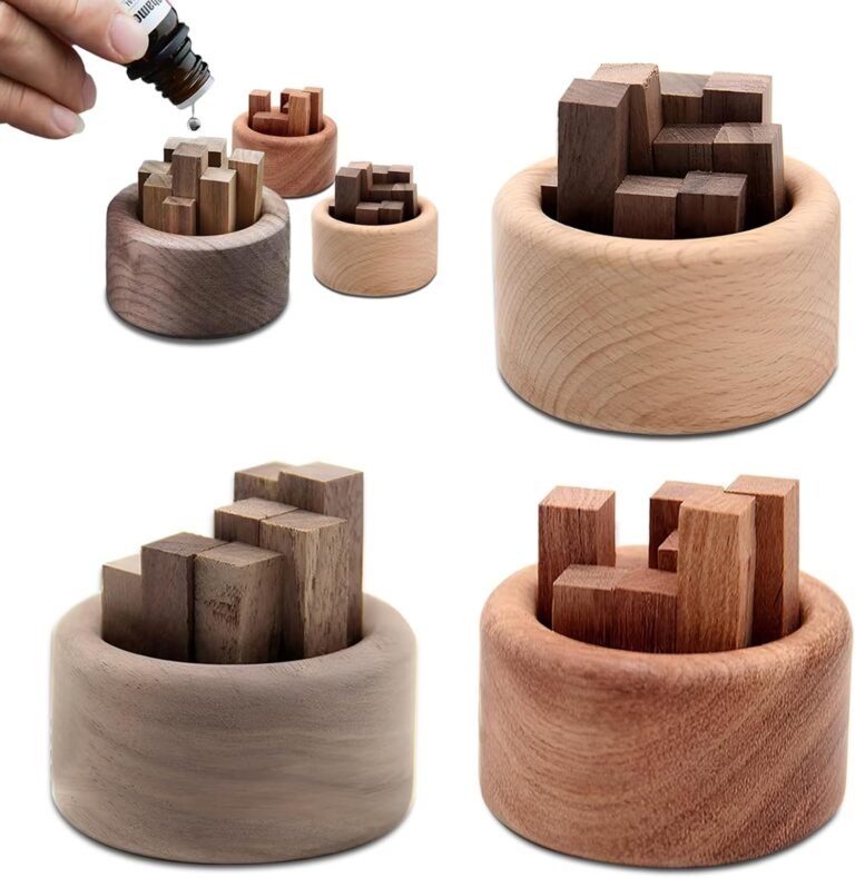 3 Pieces Wood Diffuser for Essential Oils, Aromatherapy Diffuser Black Walnut Wood for Home Office Bedroom Car
