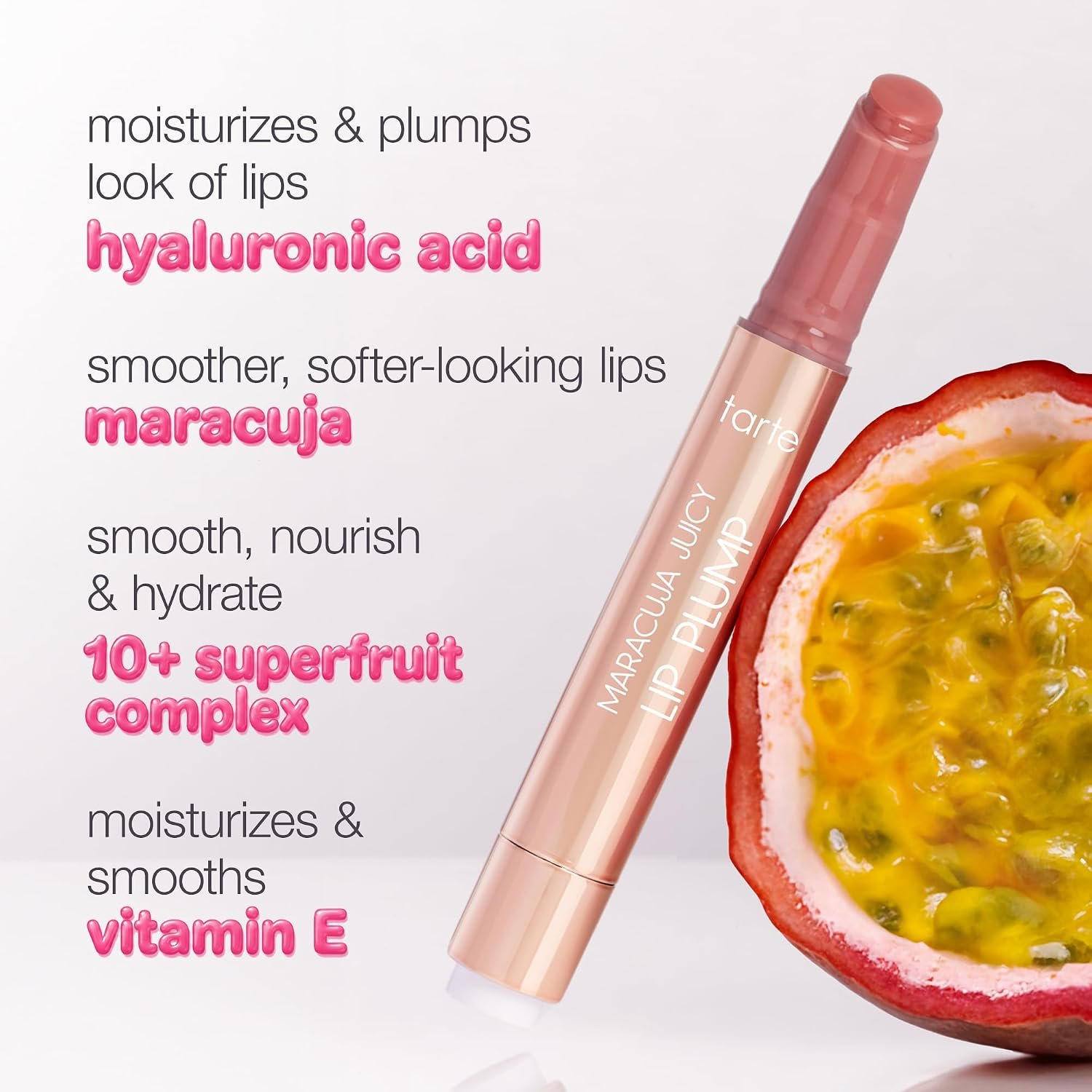 tarte maracuja juicy lip plump – Hydrating & Volumizing Lip Plumper Gloss Balm with Nourishing Hyaluronic Acid & Vitamin E, Plumps & Moisturizes, Vegan & Cruelty-Free - Image 5
