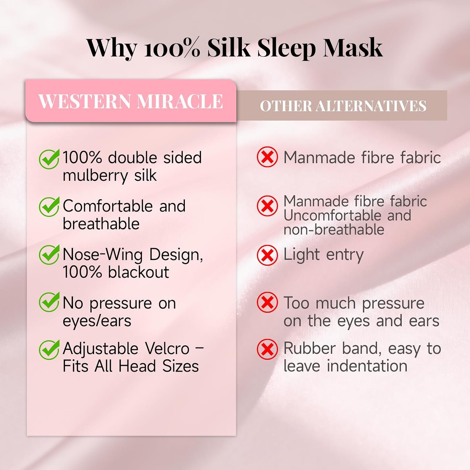 Silk Sleep Mask – 100% Mulberry Silk Eye Mask for Sleeping | Soft Slip Feel, Adjustable Headband, Blackout for Side Sleepers, Men & Women - Image 5