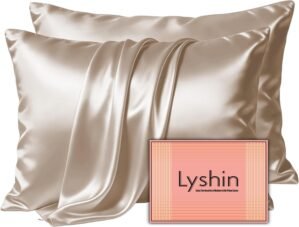 LYSHIN Silk Pillow Cases 2 Pack Que...