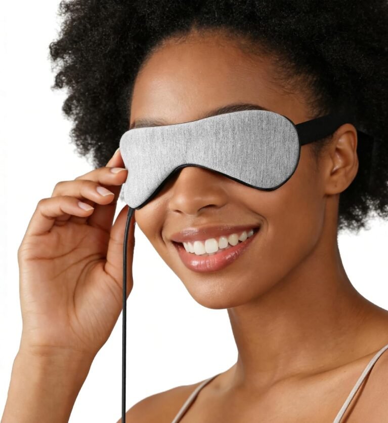 Heated Eye Mask – Warm Compress for Dry Eyes, USB Electric Heating Pad for Stye & Chalazion Eye Treatment, Eye Sleep Mask for Dark Circles and Puffiness Relief (Gray)