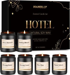 Hotel Scented Candles Gift Set, 6 P...