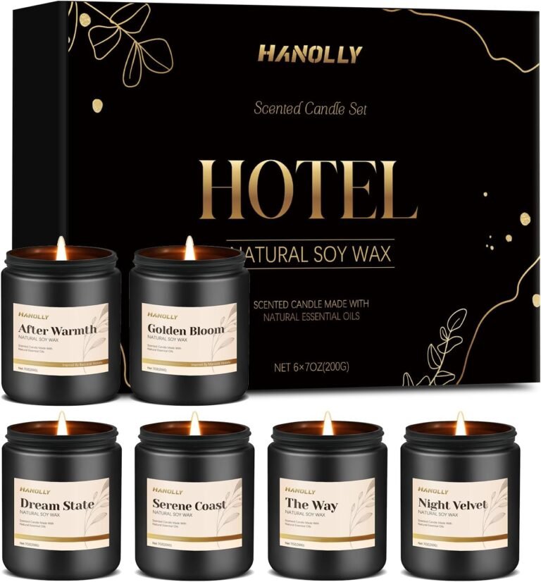 Hotel Scented Candles Gift Set, 6 Pack Candles for Home Scented | Luxury Aromatherapy Jar Candle Gifts for Men & Women, Natural Soy Wax Long Lasting Candle Kit for Birthday, Anniversary