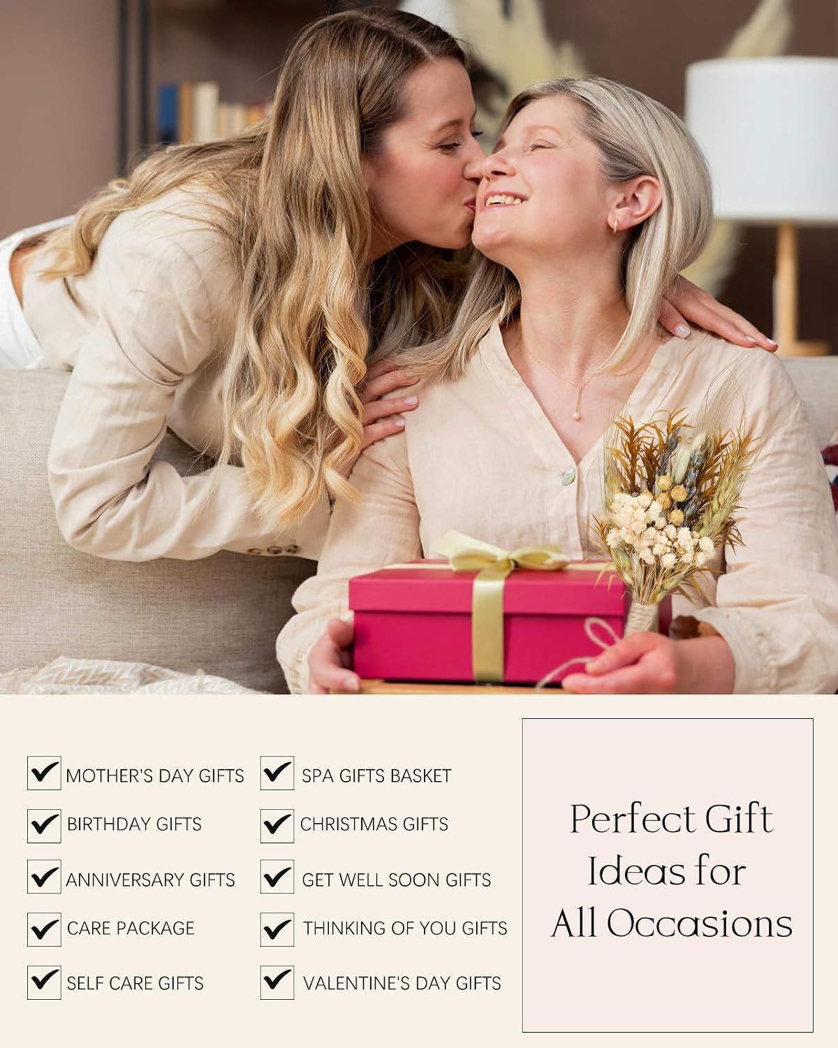 Spa Gifts for Women, Natural Themed Self Care Kit | 8PCS Items, Birthday Anniversary Care Package Ideas for Wife Girlfriend Mom, Mothers Day Gift Basket for Her - Image 6