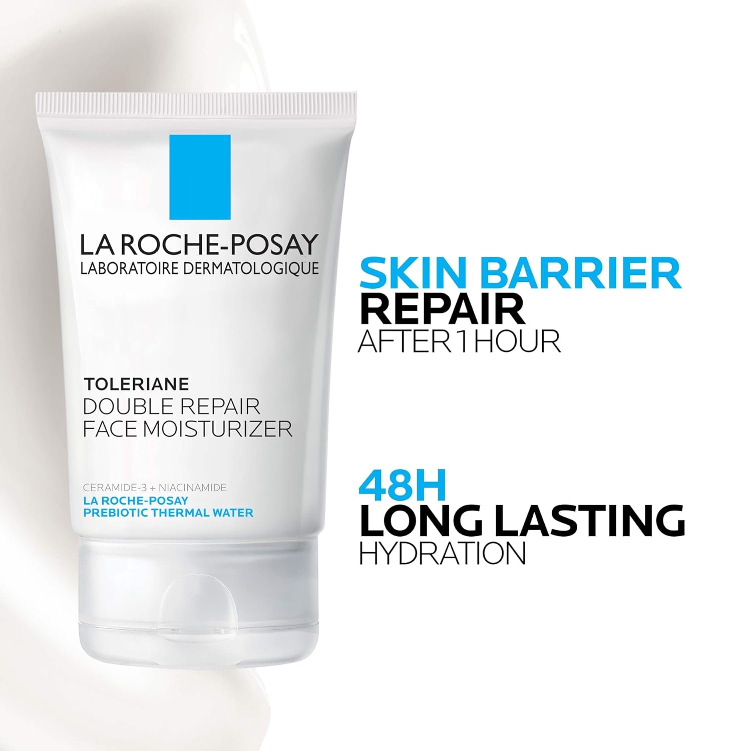 La Roche-Posay Toleriane Double Repair Face Moisturizer, 3.38oz | Daily face cream with glycerin, niacinamide and ceramide for all skin types. Oil free and fragrance free. - Image 4