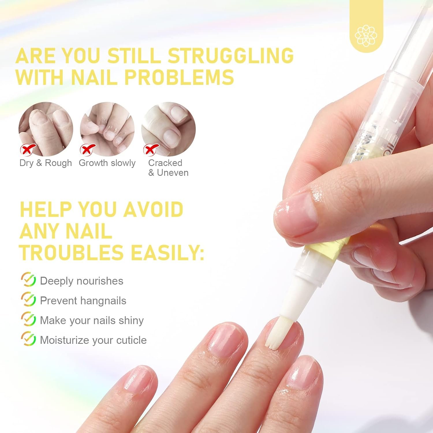 SAVILAND Natural Cuticle Oil Pen 6Pcs Vitamin E for Damaged Thin Nails | Revitalizing Cuticle Softener, Overnight Repair, Nail Strengthener, Plant-Based Jojoba & Olive Oil, Mess-Free Pen Applicator - Image 2