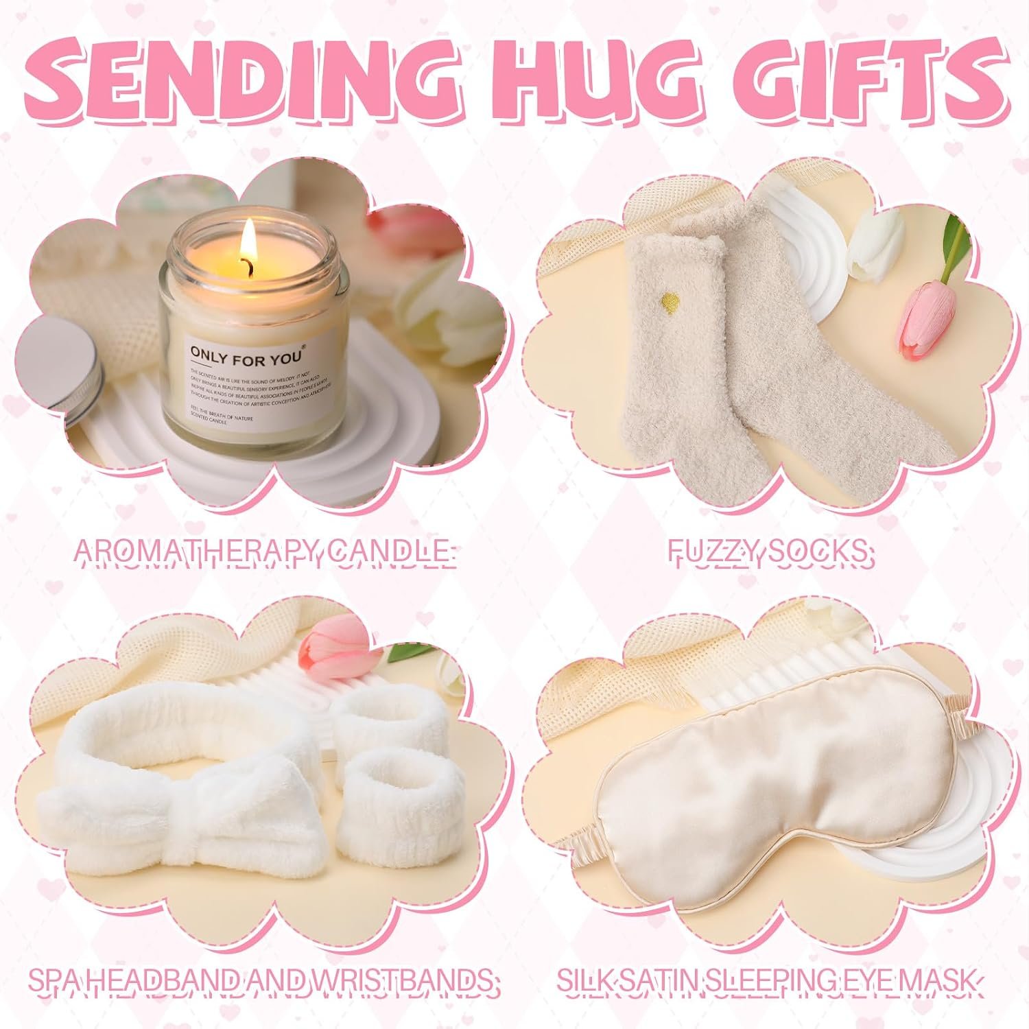 Shyyween 15 Pcs Birthday Gifts for Women Robe Sets for Women Spa Basket Set Graduation Gifts Bath Robe Make up Brushes Scented Candle Fluffy Socks Coffee Cup for Mom Nurse Girlfriend Wife(Champagne) - Image 4