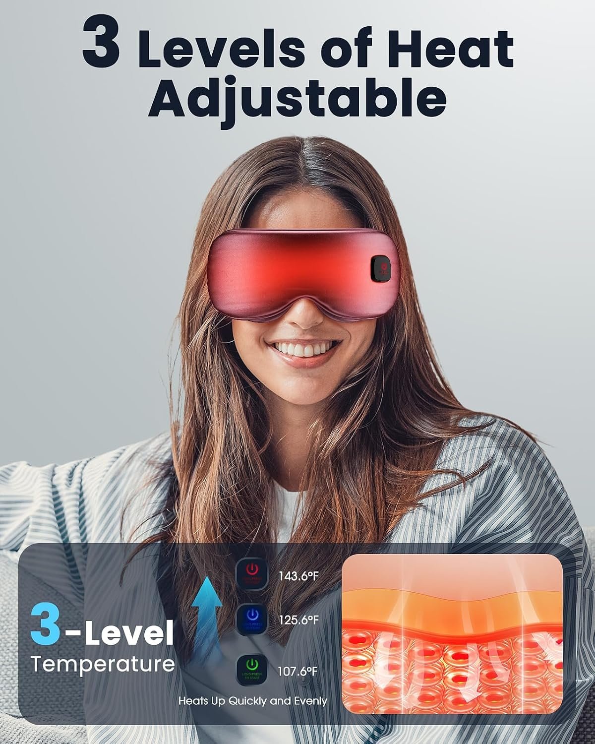 Heated Eye Mask - Cordless Eye Mask for Dry Eyes, Eye Relief, Improved Sleep, Washable Eye Heating pad for Travel and with Replaceable Shell - Image 2