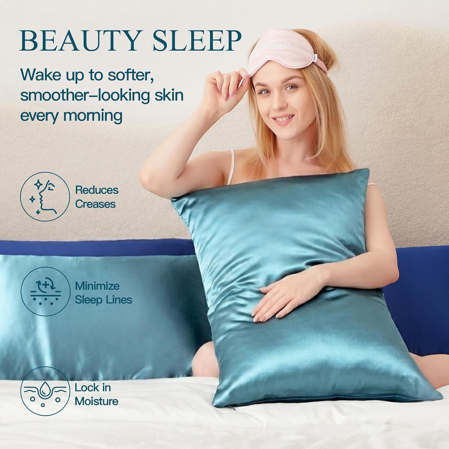 Mulberry Silk Pillow Cases for Hair and Skin, Standard, Blue Gray, 1 pc | fits 20x26 inches pillows, with Hidden Zipper, Cooling Pillowcovers for Hot Sleepers, Hypoallergenic, Smooth, Women Men Gift - Image 4