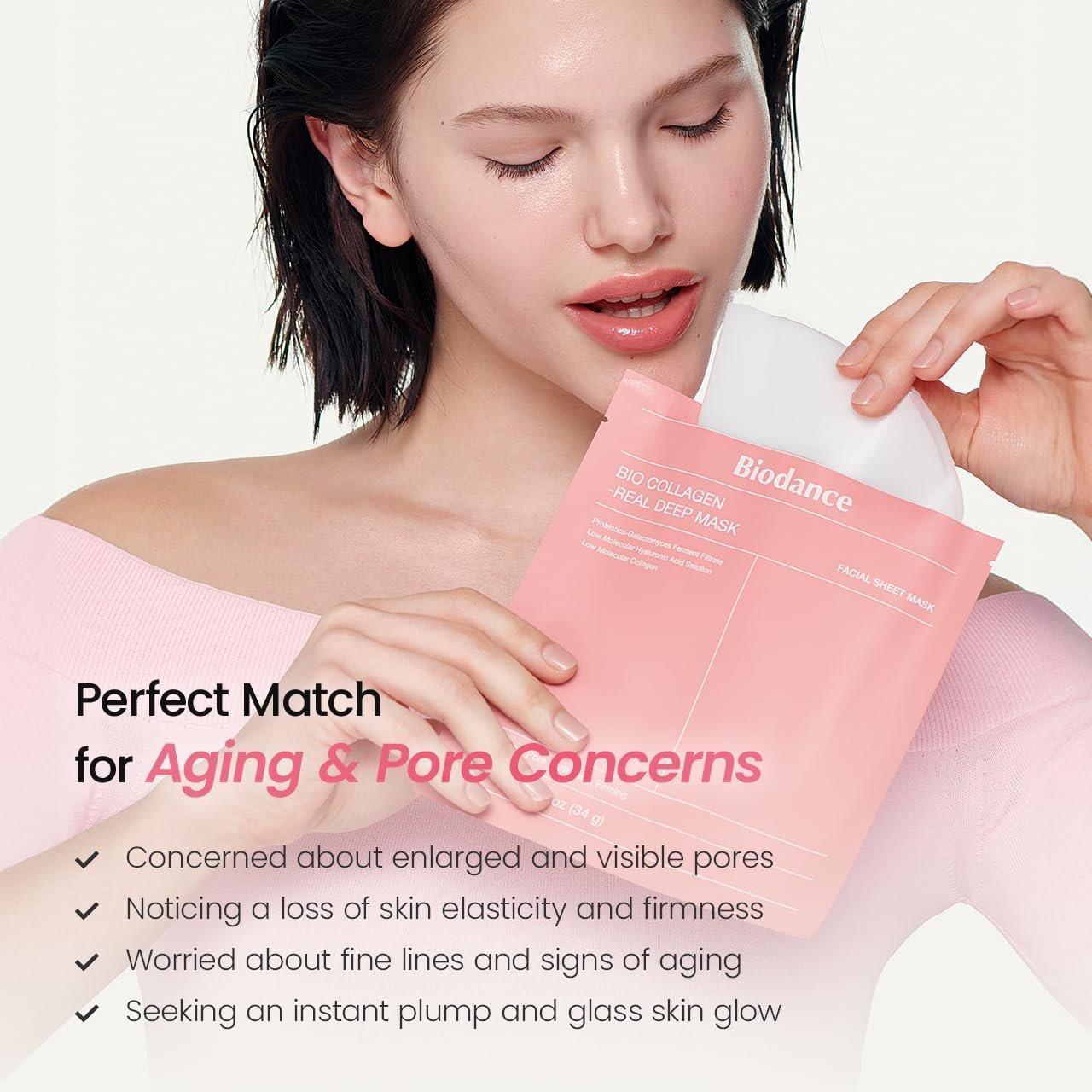 BIODANCE Bio-Collagen Real Deep Mask, Hydrating Overnight Hydrogel Face Mask, Pore Minimizing, Elasticity, Plumping, Travel Essentials & Self Care Gifts for Women, Korean Skin Care | 1.19oz(34g) x 4ea - Image 6