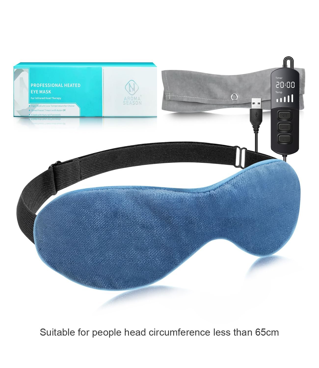 Aroma Season Heated Eye Mask for Dry Eyes, Warm Eye Compress with Flaxseed for MGD, Dry Eye Syndrome, Chalazion Blepharitis Stye Eye Treatment, Steam Moist to Unclog Glands (Blue) - Image 8