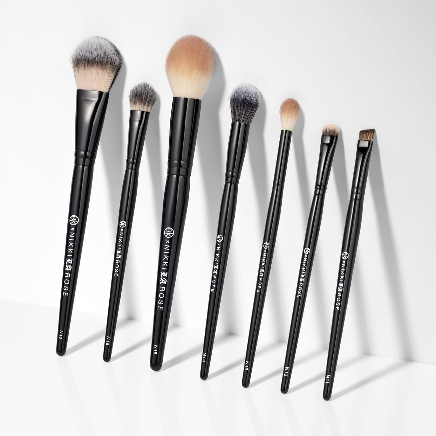 BK BEAUTY Nikki La Rose Pro Artist Makeup Brush Set, 7 Brushes | 7-piece face, eye and lip set for liner, smudging and blending. Synthetic fiber bristles, aluminum handles. - Image 7