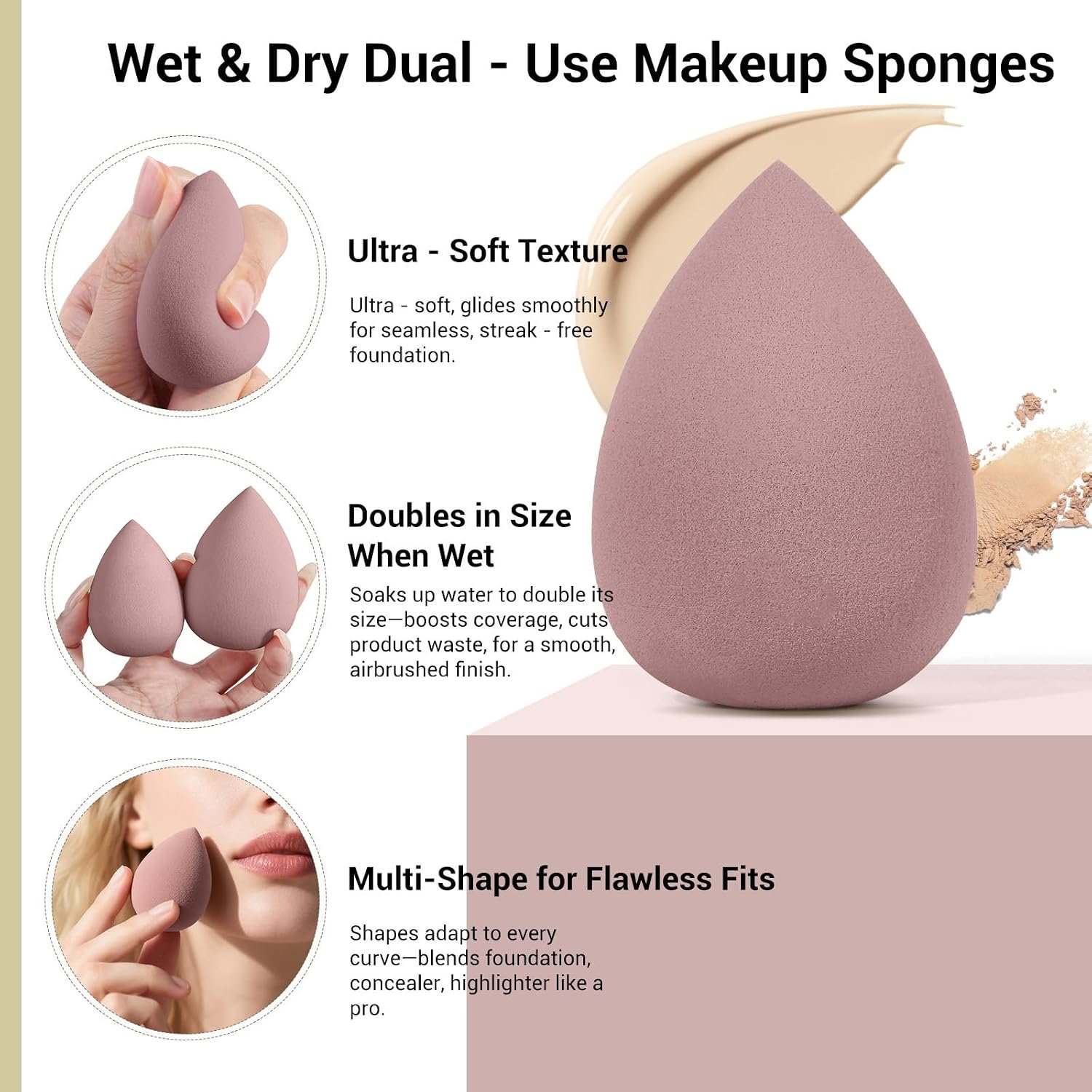 MAANGE Makeup Brush Set 51 PCS Professional Makeup Brushes Soft Foundation Powder Eyeliner Eye Shadow Makeup Brushes Set Travel Make up Brush Kit (Champagne) - Image 8