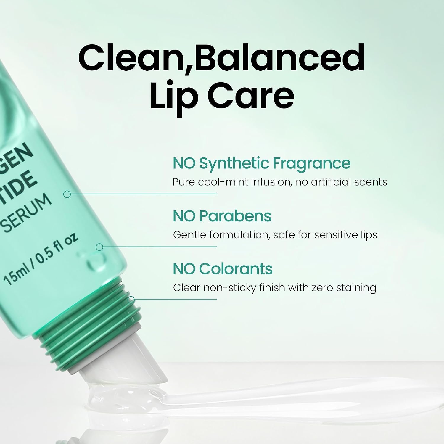 PDRN Lip Serum 0.5 fl.oz, Collagen Peptide Gloss Lip Balm for Hydrates | Salmon PDRN, Softens & Plumps Lines, Barrier Support, Flake Smoothing, Glazed Jelly& Non-Sticky, Day & Night Mask - Image 6