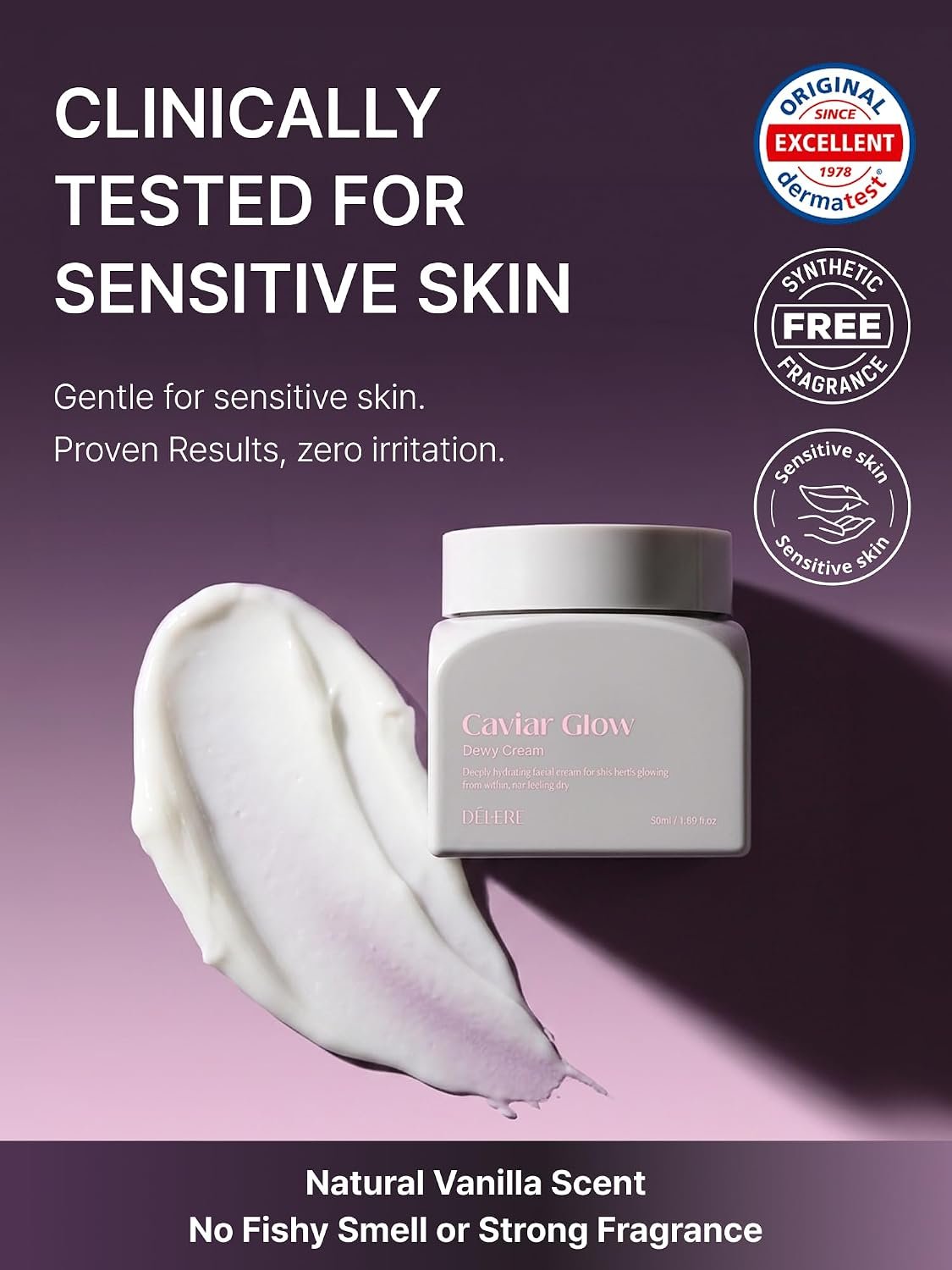 Caviar Glow Dewy Cream, korean face moisturizer, Anti-Aging Skin Cream | Omega 3 Collagen with Hyaluronic Acid, Firming & Plumping, Deep Hydration, Glass Skin, Redness Reducing Skin Care tightening - Image 9