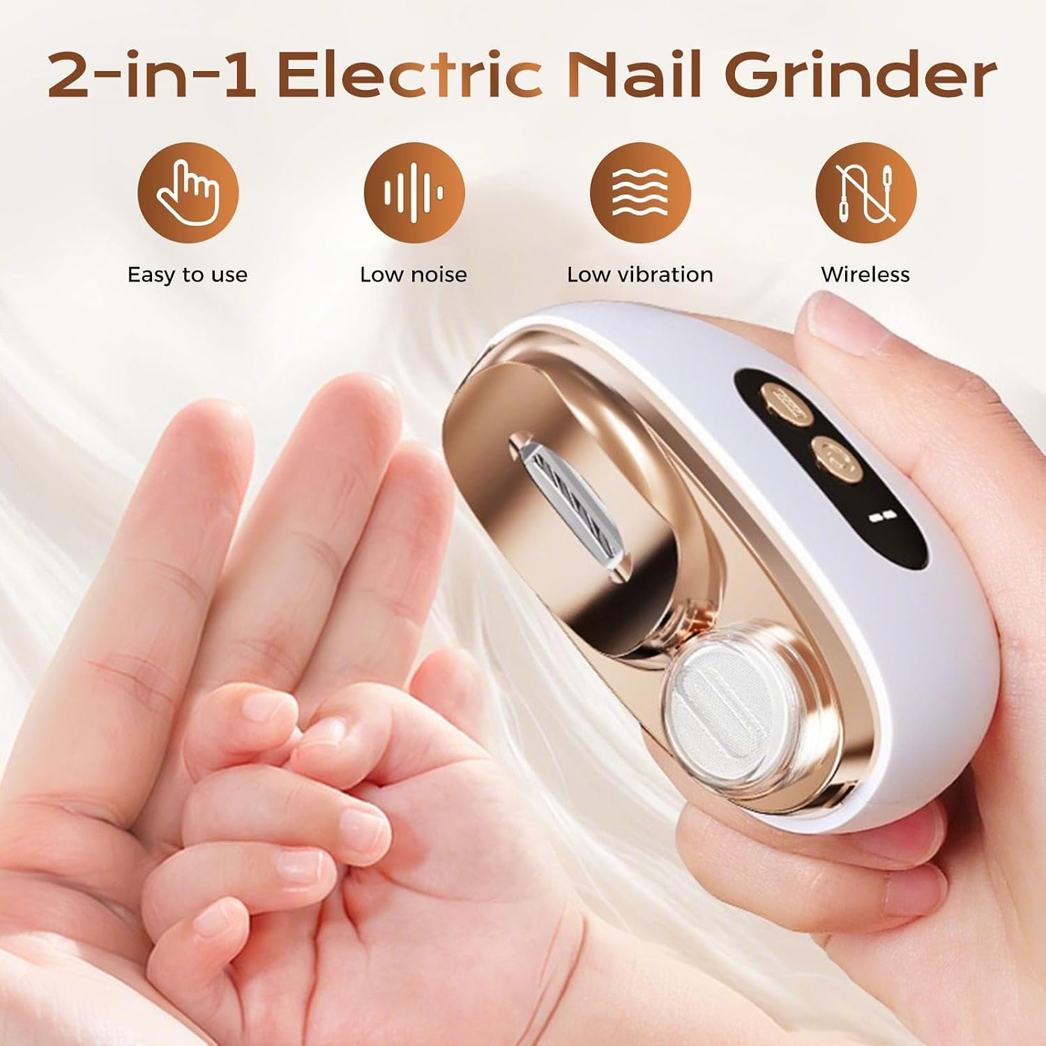 Multi Functional Electric Nail Clippers Trimmer, 2026 Upgraded 3 in 1 Electric Polishing Automatic Nail Clippers with 3 Adjustable Speeds, for Adult and Senior - Image 2
