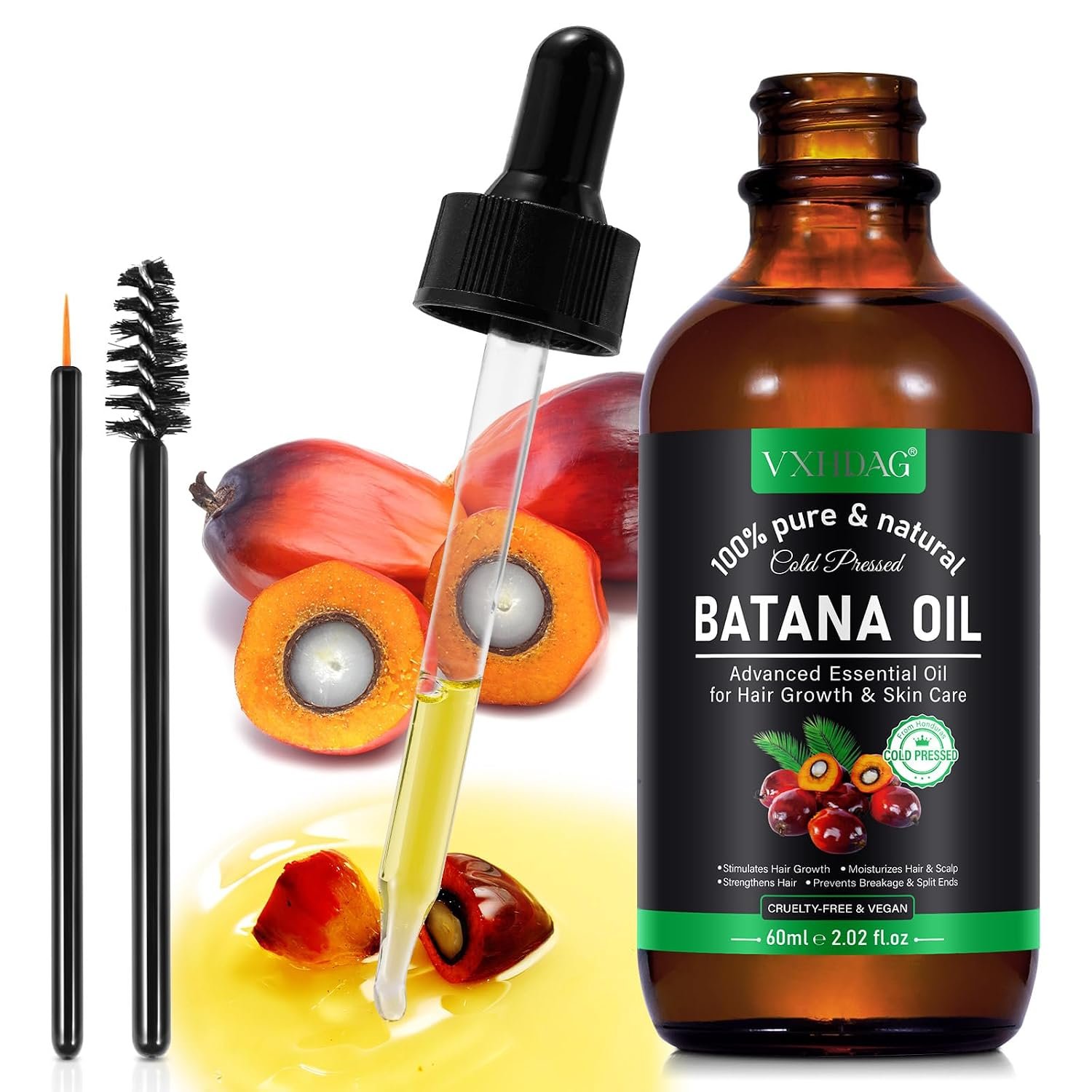 Batana Oil - 100% Pure & Natural from Honduras for Hair Growth, Eliminates Split Ends, Enhances Radiance & Nourishment for All Hair Types, 2.02 fl oz - Image 3