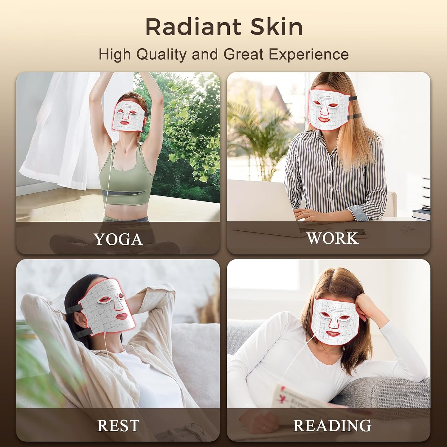 Red Light Therapy for Face, 7-1 Colors LED Light Therapy mask, Rechargeable LED Face Mask for Anti-Aging, Skin Firming & Radiant Glow at Home - Image 6