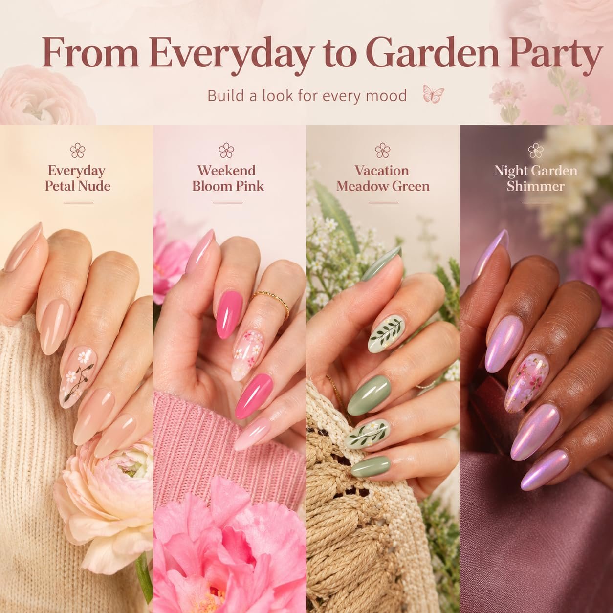 Beetles Gel Nail Polish Set, 40 PCS 36 Colors Verse of Flower Garden Kit - Image 4