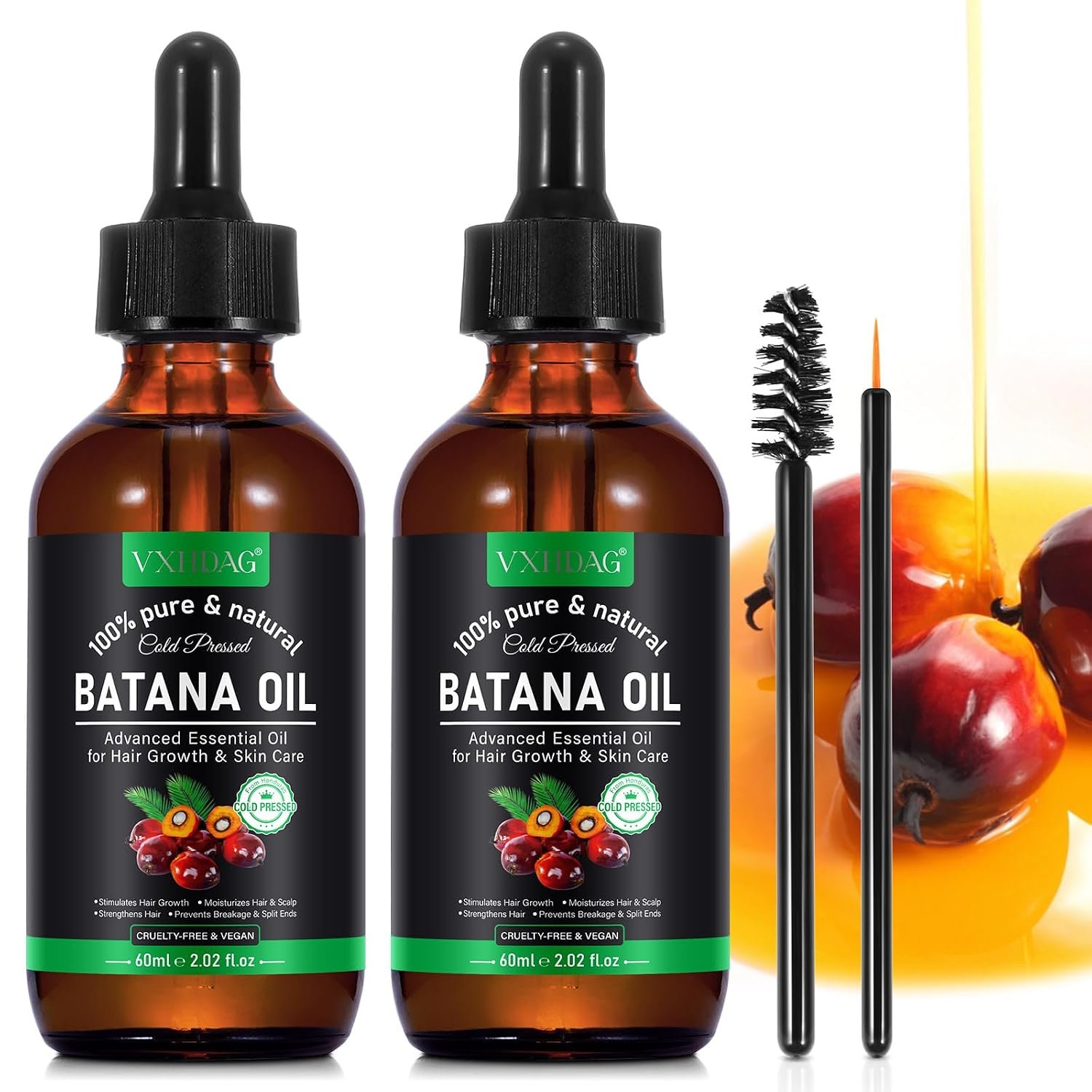 Batana Oil for Hair Growth - 100% Pure & Natural Batana Oil from Honduras, Eliminate Hair Split Ends,Enhances Hair & Skin Radiance Nourishment, All Hair Types 4.04 fl oz
