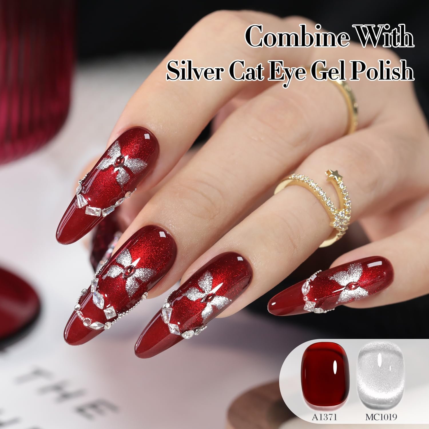 Double Rhythm 0.5Oz Jelly Gel Polish Translucent Sheer Neutral Natural Light Milky Same Color Same Bottle 15ML Burgundy Gel DIY at Home (Blood Red-A1371) - Image 6