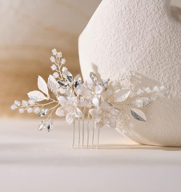 SWEETV Wedding Hair Comb Clip Bridal Crystal Wedding Hair Accessories for Brides and Bridesmaid, Silver | Crystal Bridal Hair Accessories, Wedding Hair Pieces for Brides and Bridesmaid, Bride Hair Clip Bridal Hair Pieces Silver