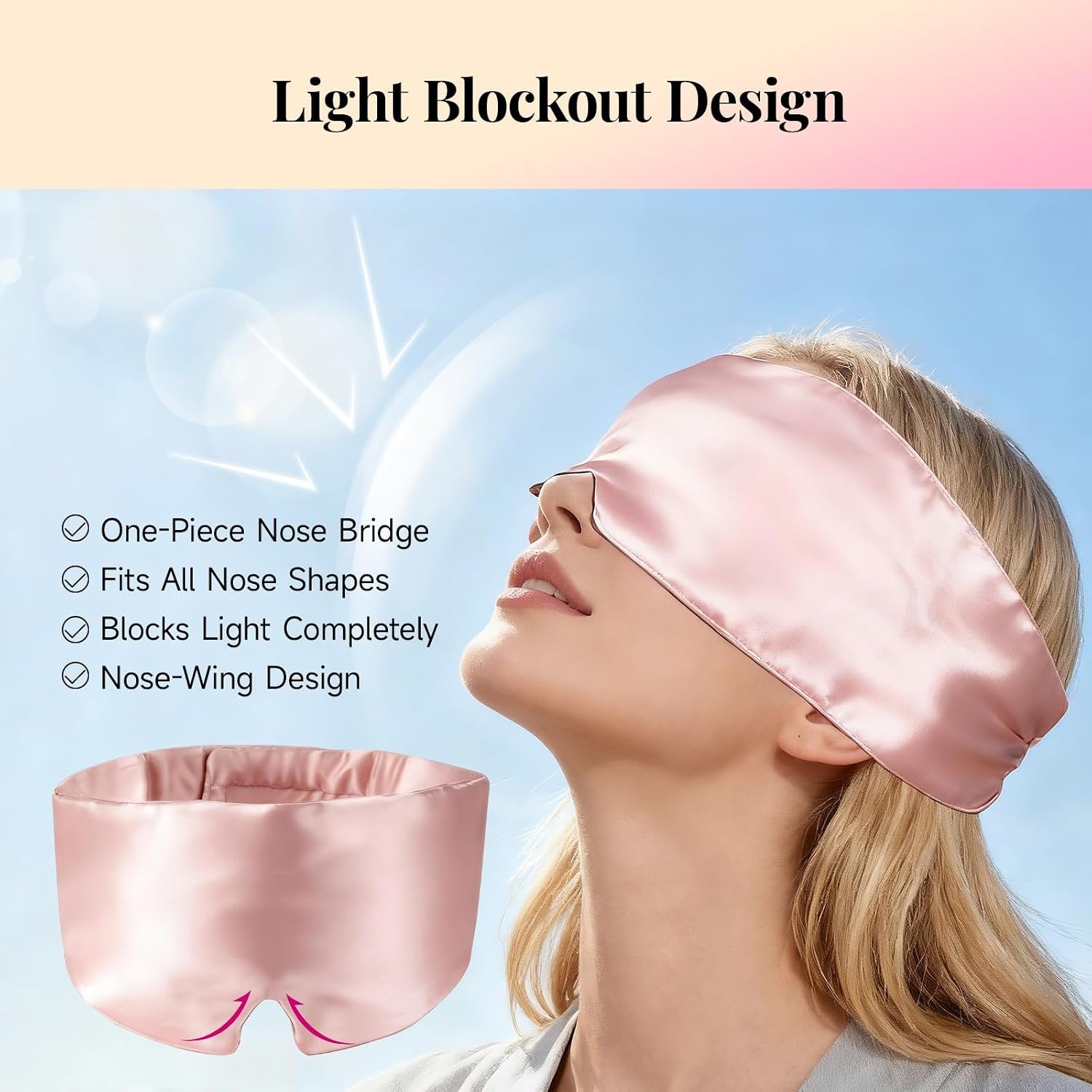 Silk Sleep Mask – 100% Mulberry Silk Eye Mask for Sleeping | Soft Slip Feel, Adjustable Headband, Blackout for Side Sleepers, Men & Women - Image 4