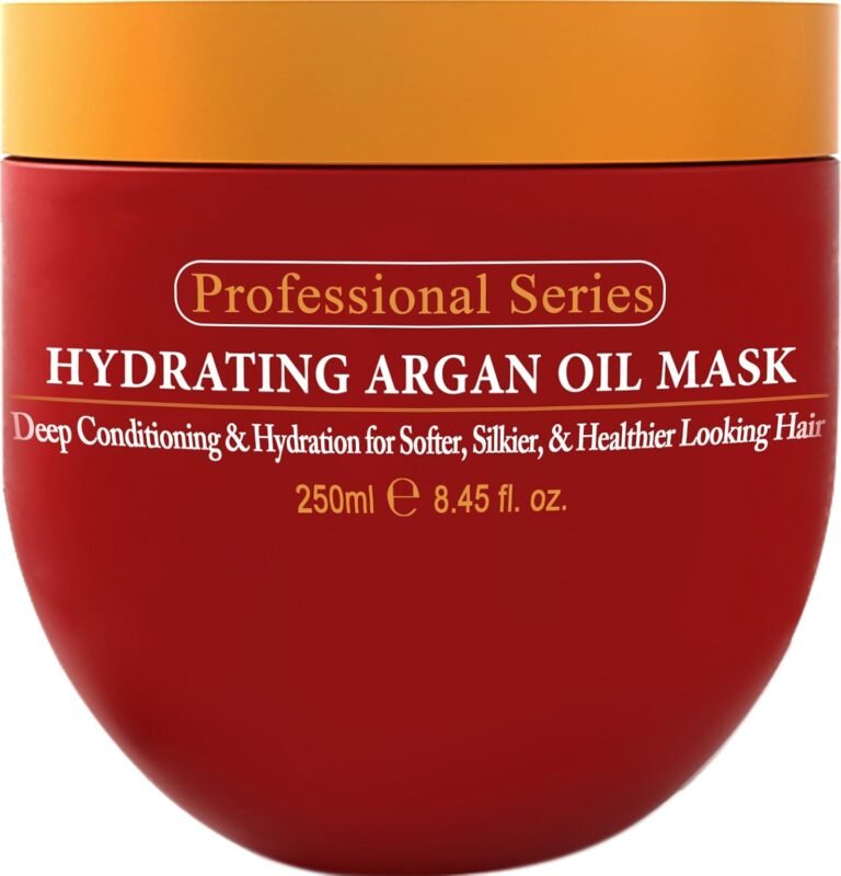 Arvazallia Hydrating Argan Oil Hair Mask & Deep Conditioner For Dry Hair | Repairs, Moisturizes, Detangles Damaged or Dry hair Leaving it Soft, Silky, and Easier to Manage. Sulfate Free 8.45oz Jar