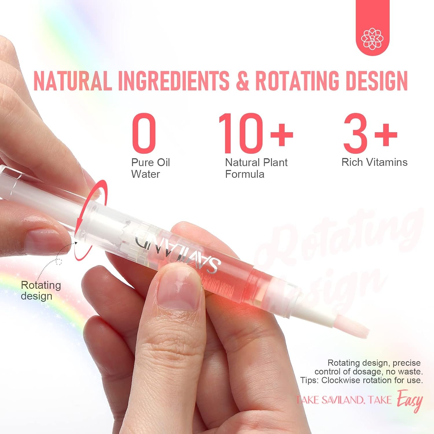SAVILAND Natural Cuticle Oil Pen 6Pcs Vitamin E for Damaged Thin Nails | Revitalizing Cuticle Softener, Overnight Repair, Nail Strengthener, Plant-Based Jojoba & Olive Oil, Mess-Free Pen Applicator - Image 6